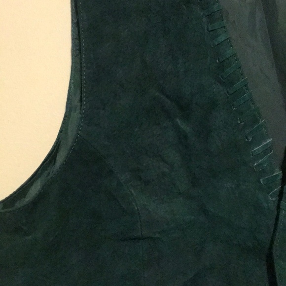 Genuine Leather Emerald Green Vest - Picture 4 of 9